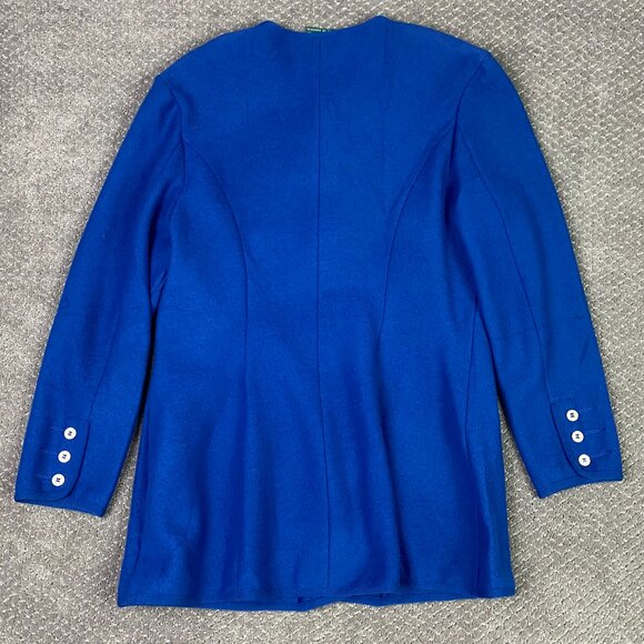 Geiger Cardigan Sweater Jacket Women's 42 Blue Wool Buttons Collection Austria - Picture 6 of 16
